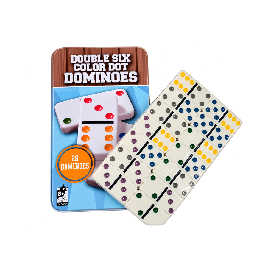 Double Six Colour Dot Dominoes, 28 Tiles