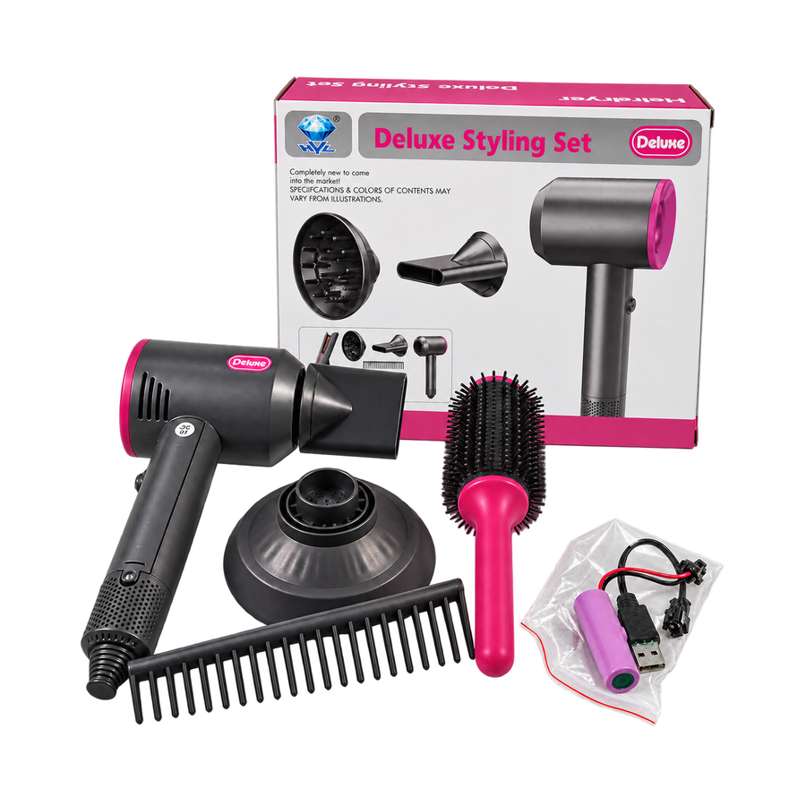 Deluxe Hair Styling Set with Hair Dryer, Brush and Comb