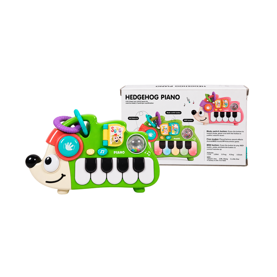 Hedgehog Piano Baby Toy with Keys and Drum