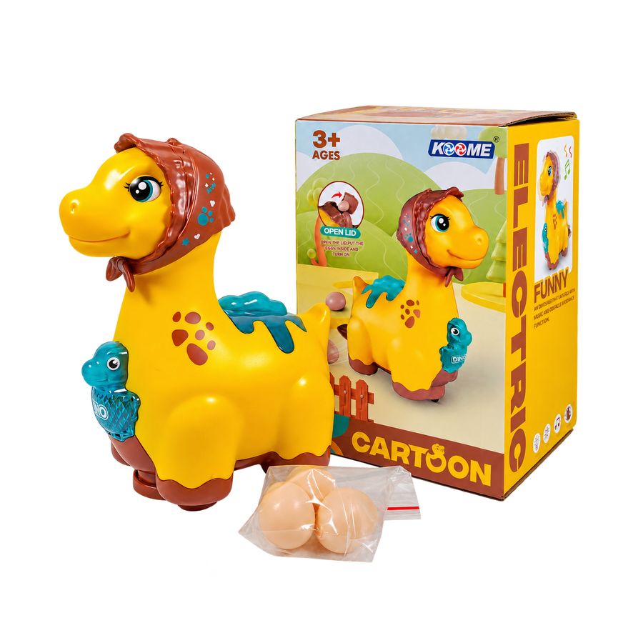 Electric Cartoon Dinosaur Toy with Eggs