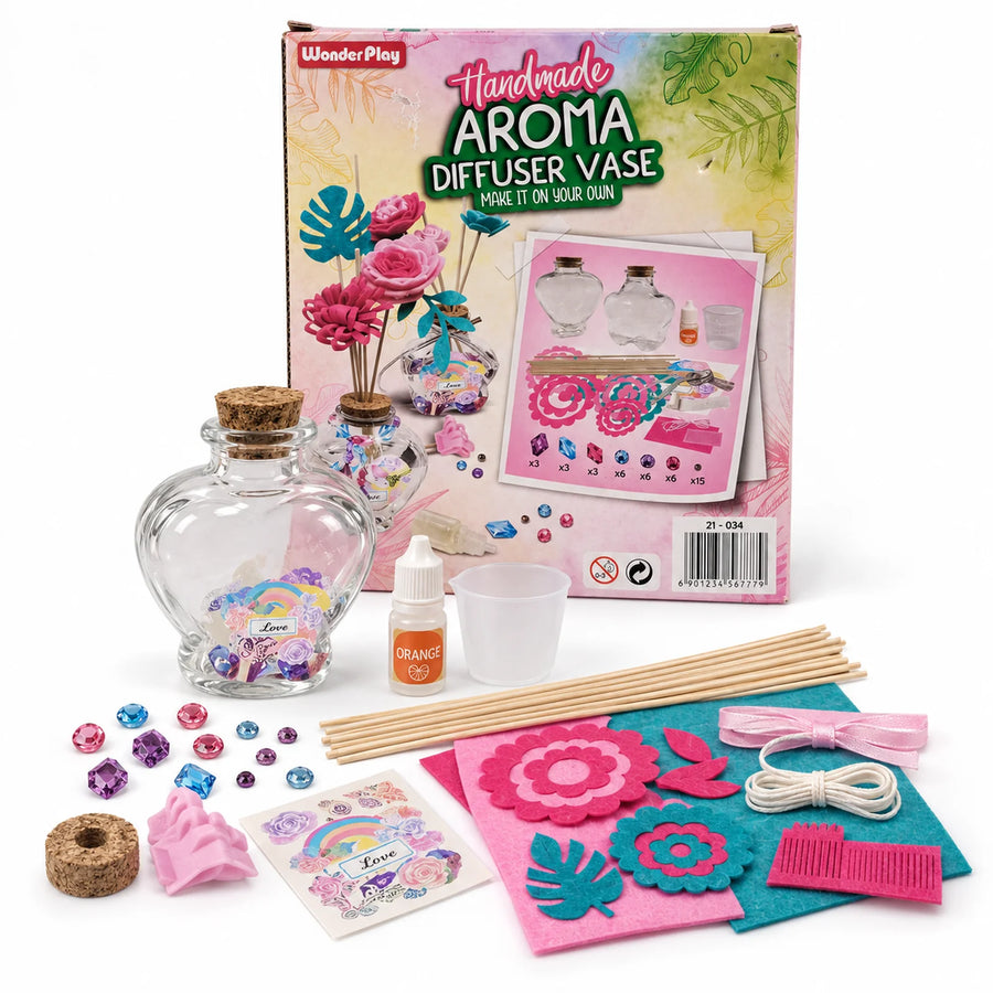 Handmade Aroma Diffuser Vase Kit and its box.