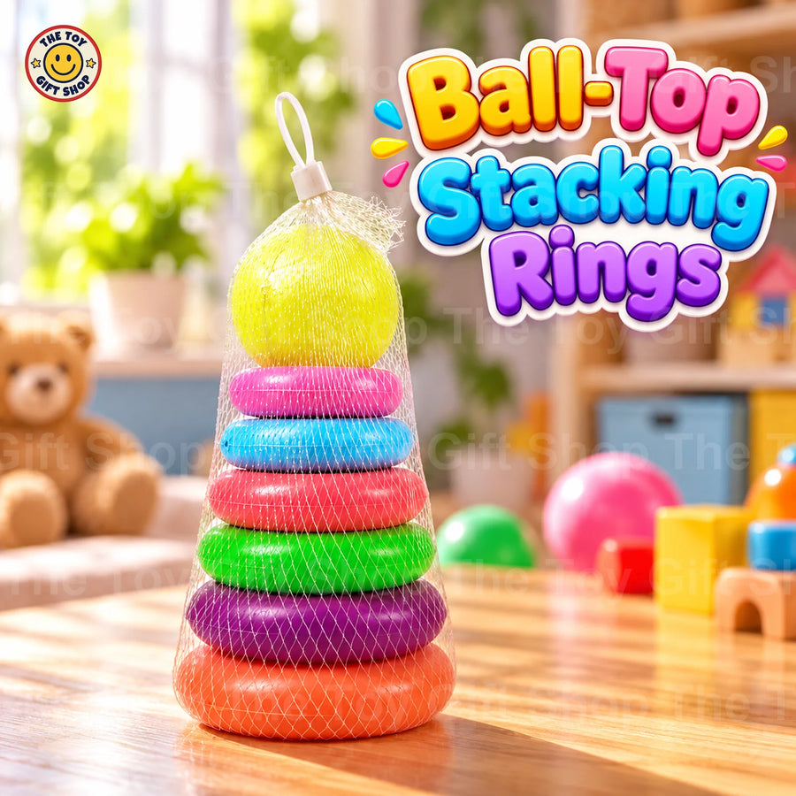 Rainbow Stacking Rings with Ball Topper – Small – photo 2