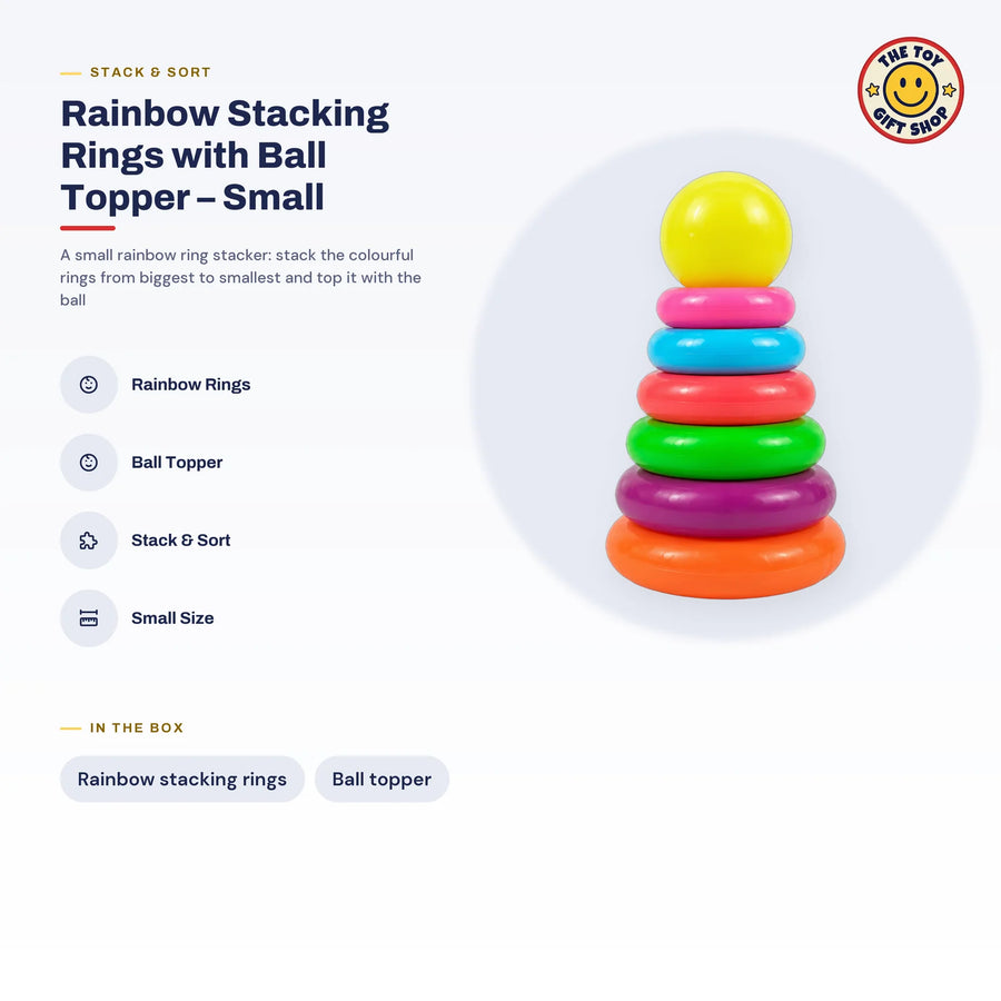 Rainbow Stacking Rings with Ball Topper – Small – photo 4