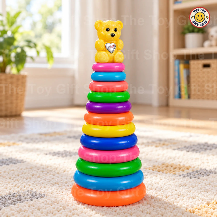 Rainbow Stacking Rings with Bear Topper – Large – photo 3