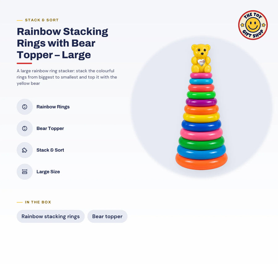 Rainbow Stacking Rings with Bear Topper – Large – photo 4