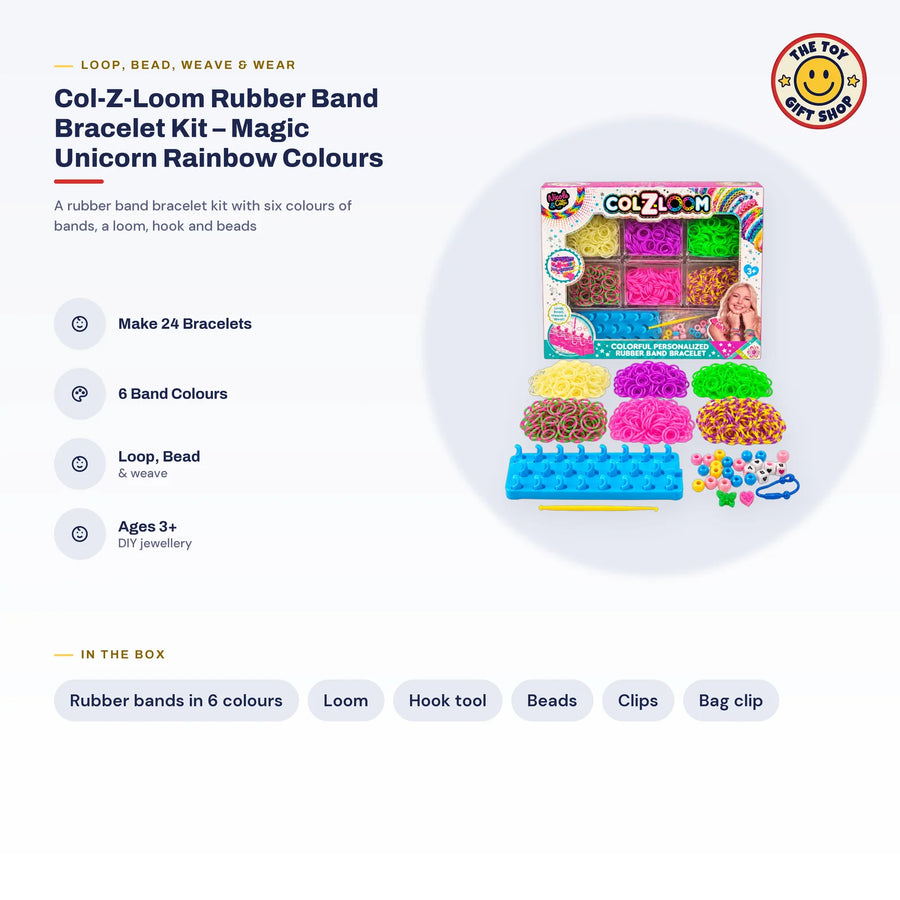 Col-Z-Loom Rubber Band Bracelet Kit – Magic Unicorn Rainbow Colours – photo 4