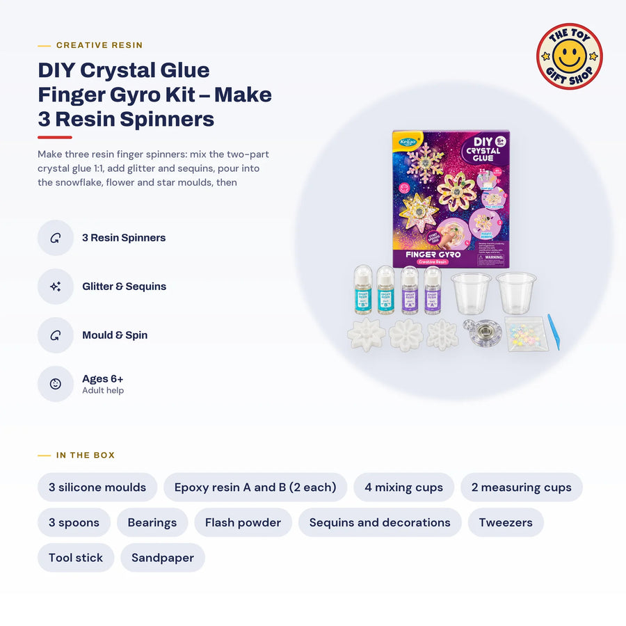 DIY Crystal Glue Finger Gyro Kit – Make 3 Resin Spinners – photo 4
