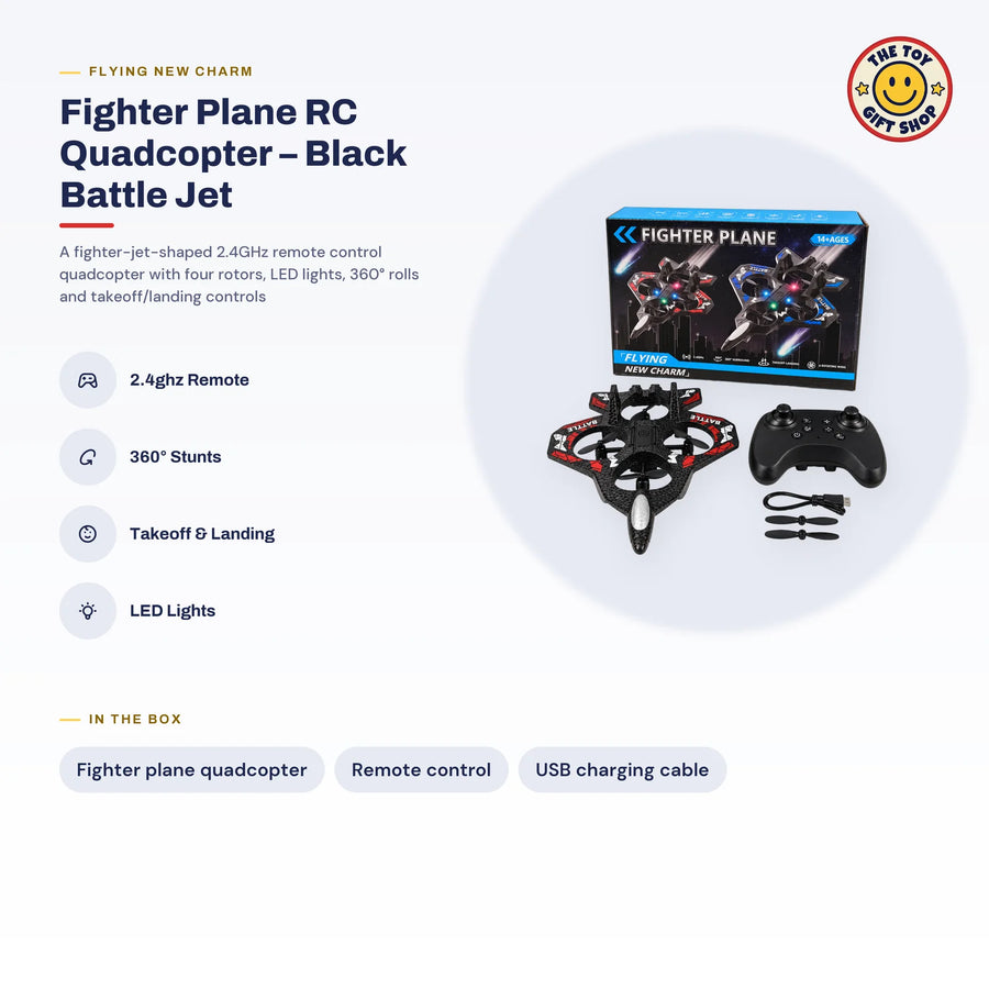 Fighter Plane RC Quadcopter – Black Battle Jet – photo 4