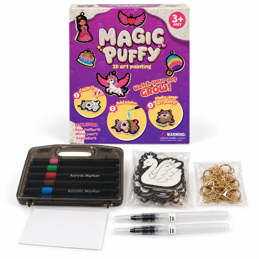 Magic Puffy 3D Art Painting Kit and its box.