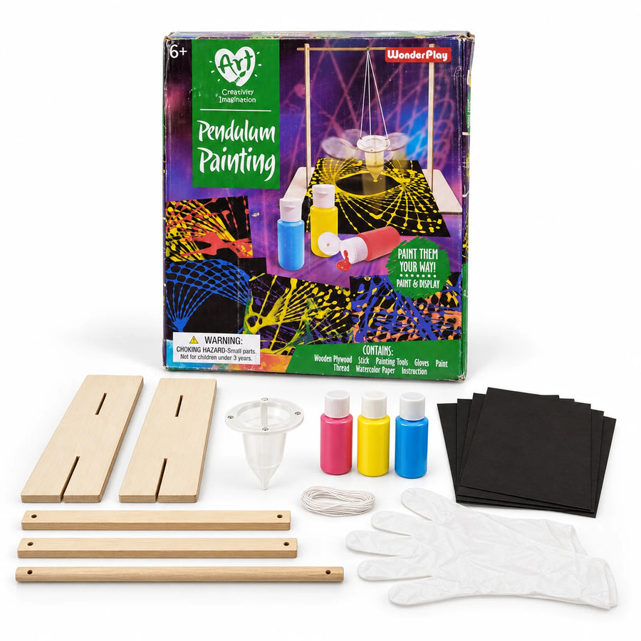 Pendulum Painting Art Kit and its box.