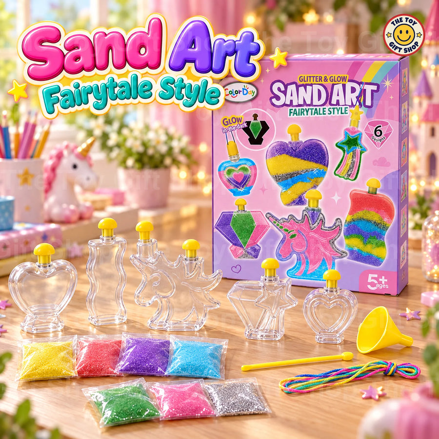 Glitter & Glow Sand Art Kit – Fairytale Style, 6 Designs – photo 2