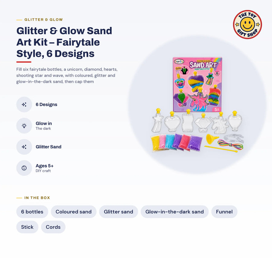 Glitter & Glow Sand Art Kit – Fairytale Style, 6 Designs – photo 4