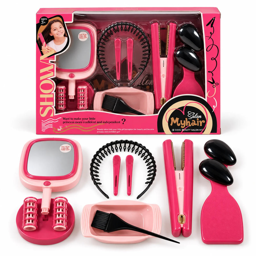 Shown Beauty Salon Kit and its box.