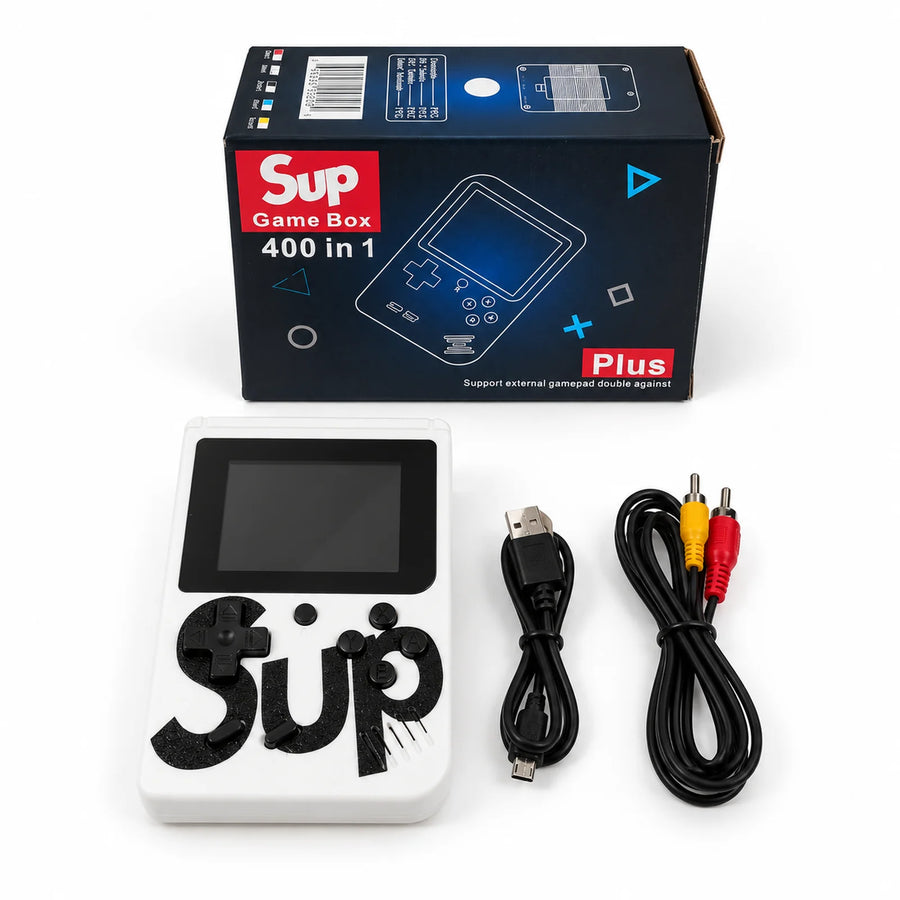SUP Game Box 400 in 1 Plus and its box.