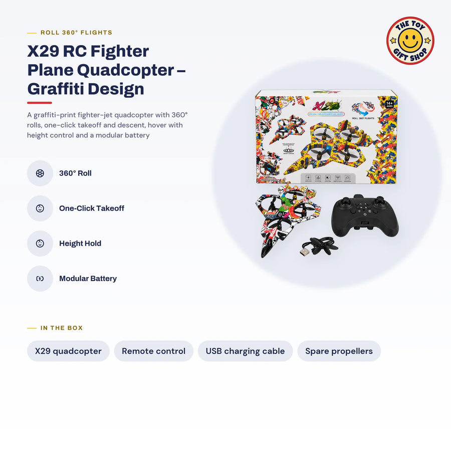 X29 RC Fighter Plane Quadcopter – Graffiti Design – photo 4