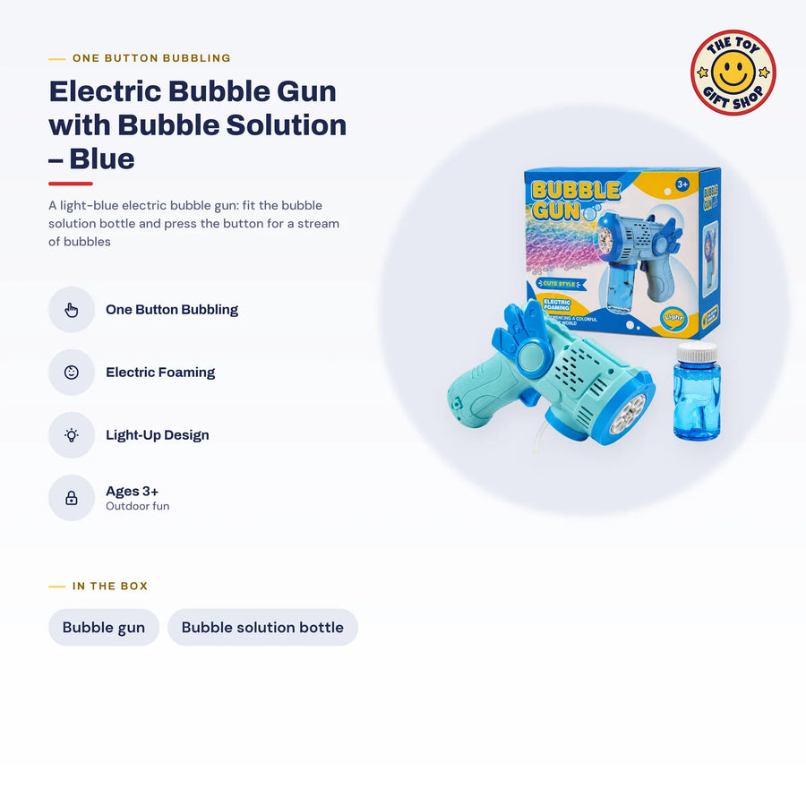 Electric Bubble Gun with Bubble Solution – Blue – photo 4