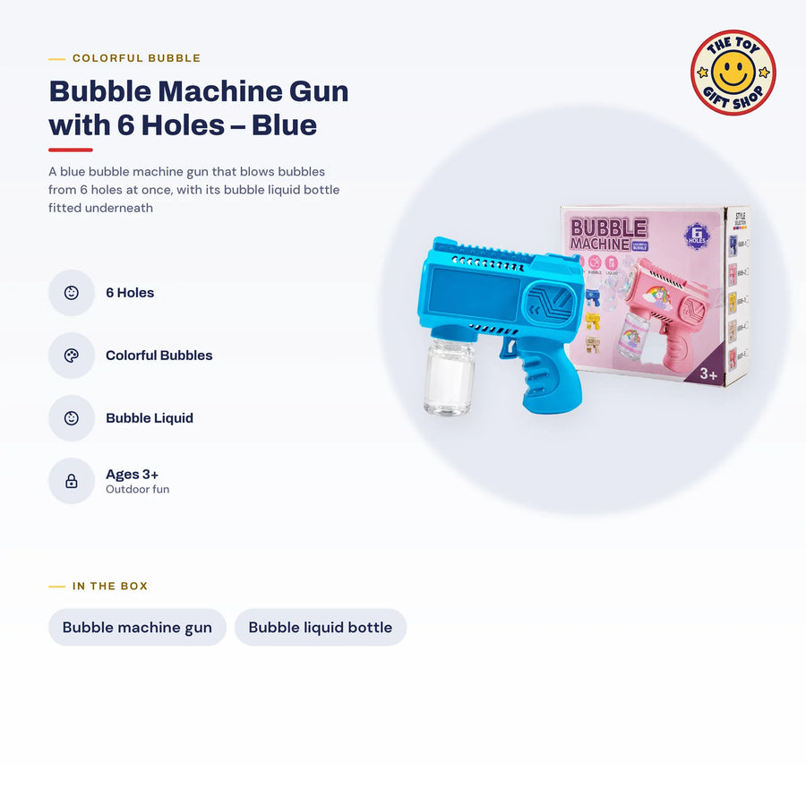 Bubble Machine Gun with 6 Holes – Blue – photo 4