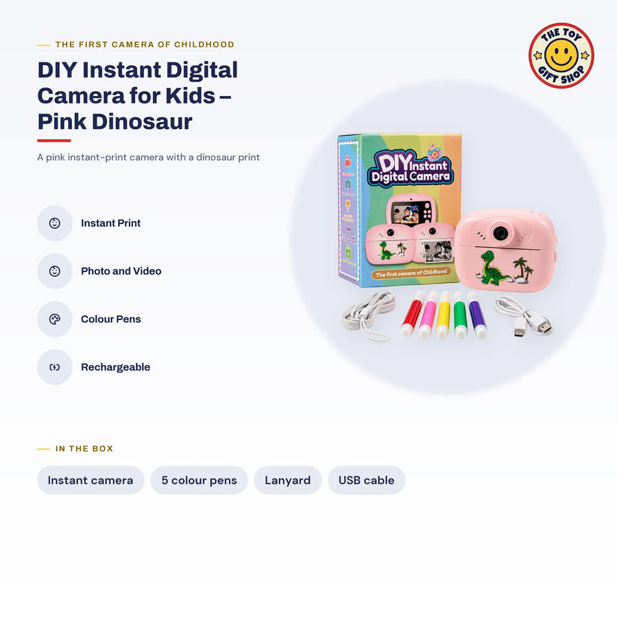 DIY Instant Digital Camera for Kids – Pink Dinosaur – photo 4