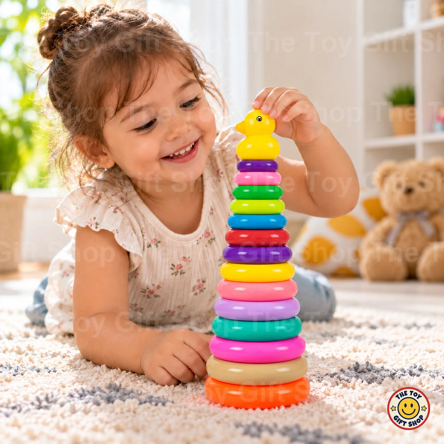 Duck Stacking Rings – Round Rainbow Rings – photo 3
