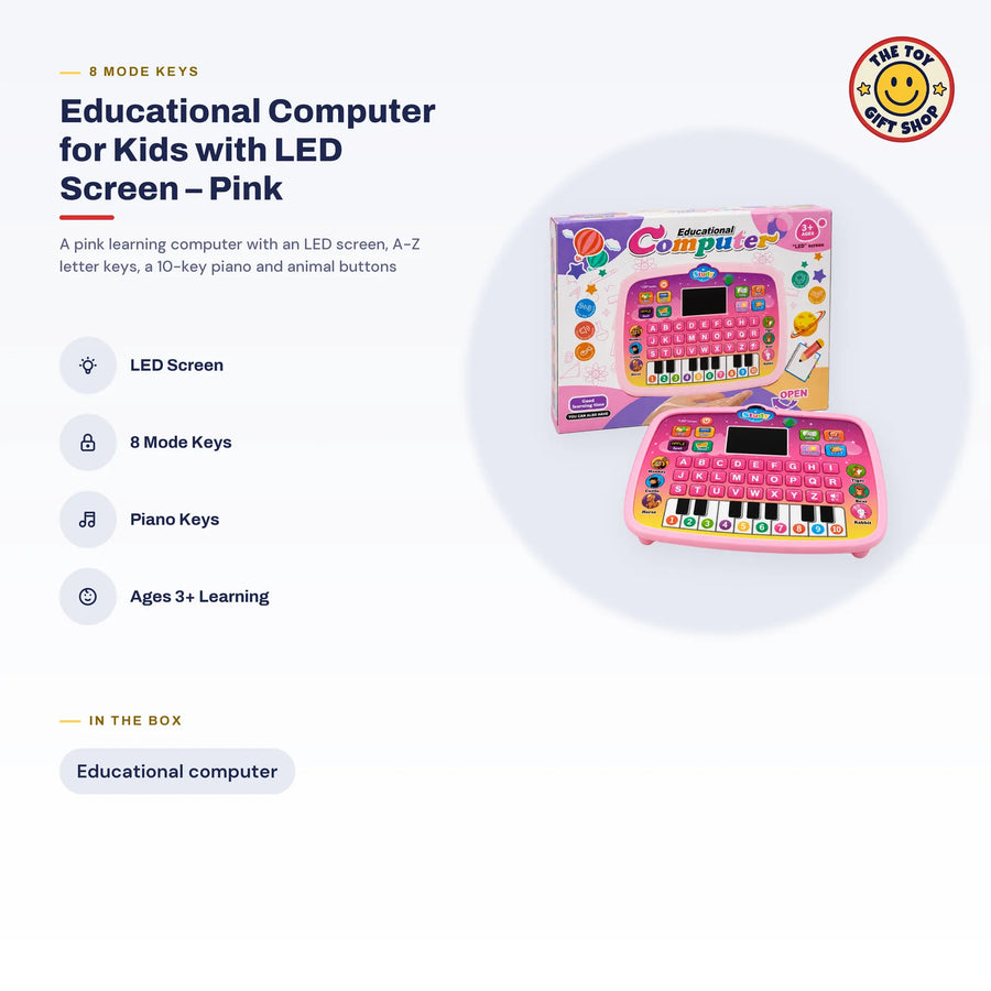 Educational Computer for Kids with LED Screen – Pink – photo 4
