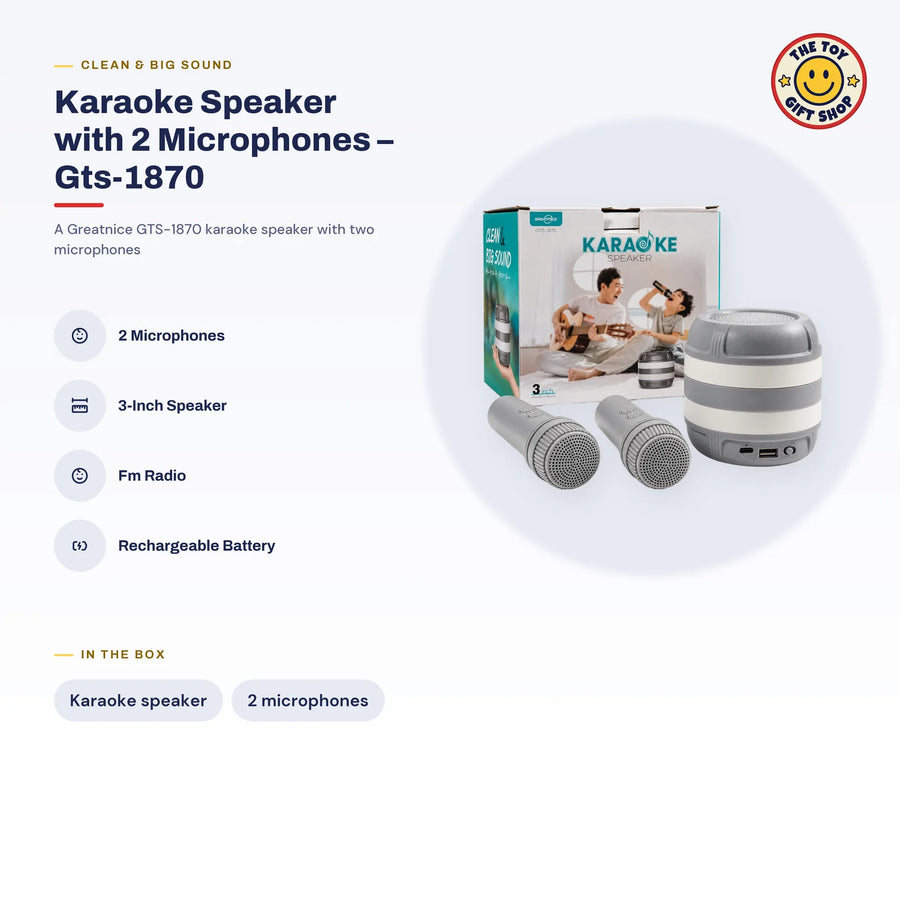 Karaoke Speaker with 2 Microphones – GTS-1870 – photo 4