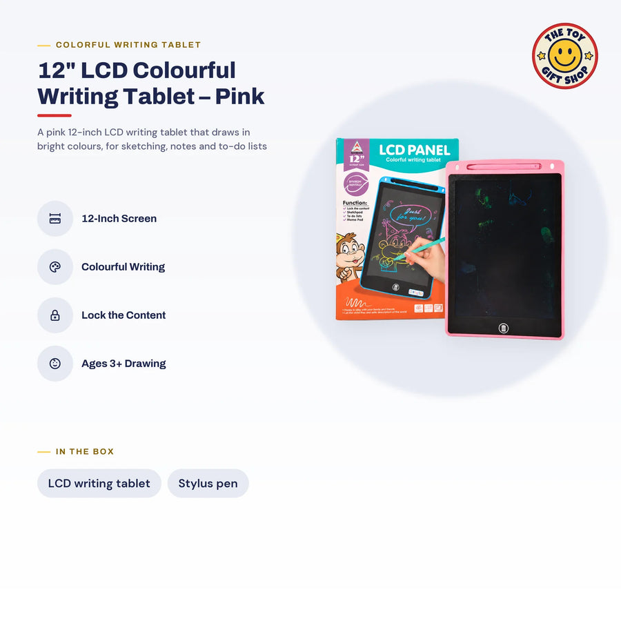 12" LCD Colourful Writing Tablet – Pink – photo 4