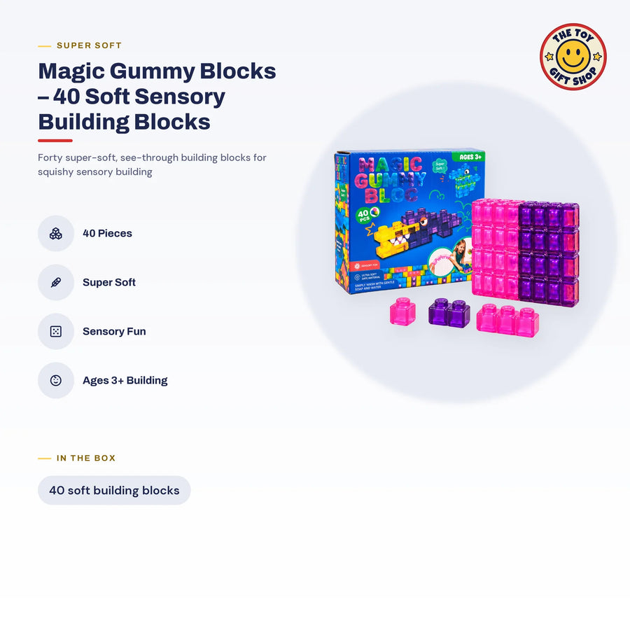 Magic Gummy Blocks – 40 Soft Sensory Building Blocks – photo 4