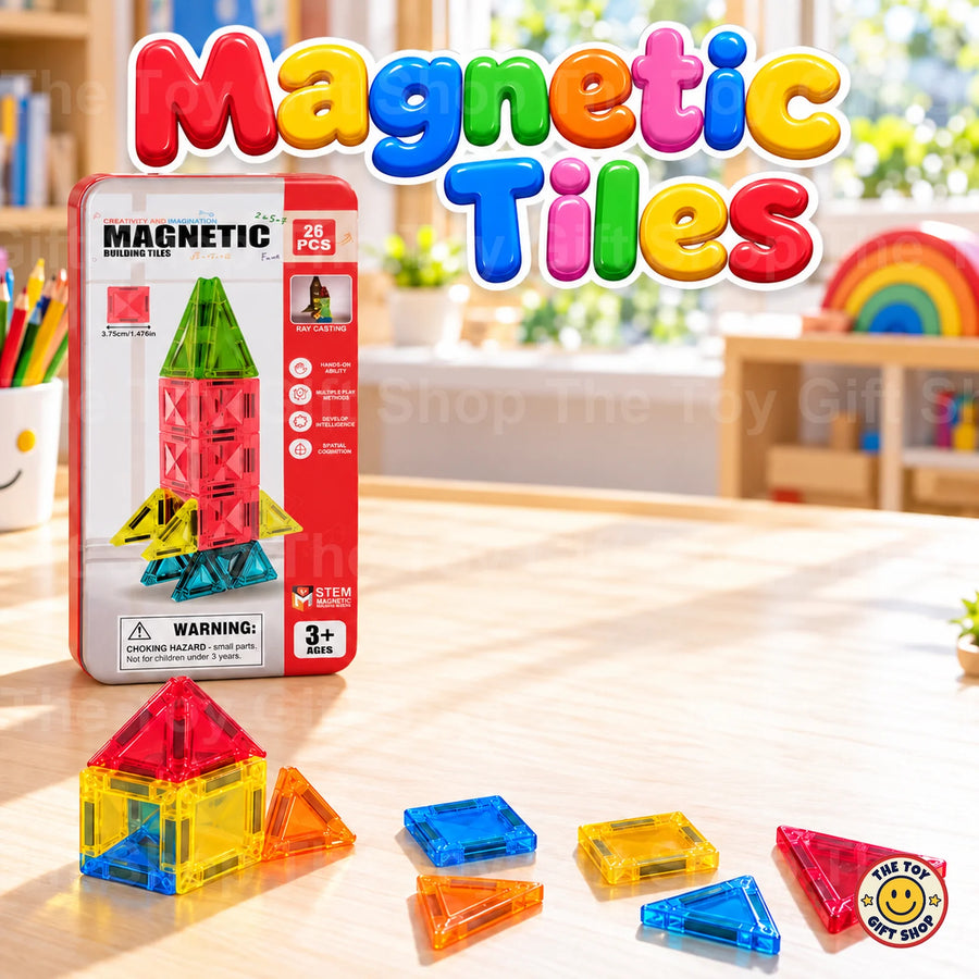 Magnetic Building Tiles – 26 Pieces in a Tin – photo 2
