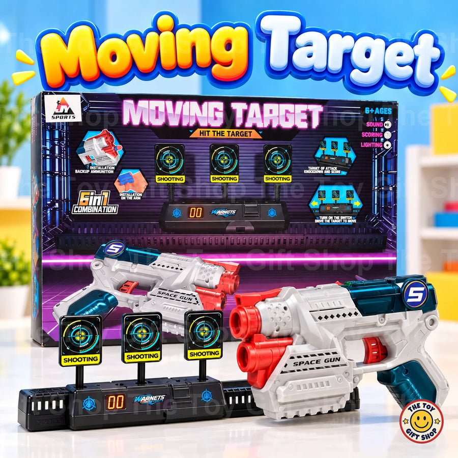 Moving Target Shooting Game with Space Gun – 10 Soft Darts – photo 2