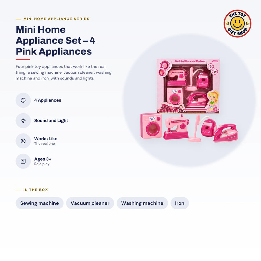 Mini Home Appliance Set – 4 Pink Appliances – photo 4