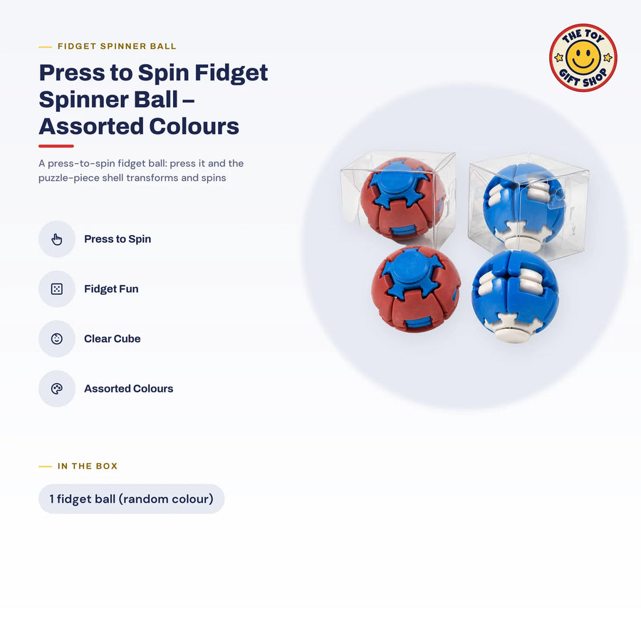Press to Spin Fidget Spinner Ball – Assorted Colours – photo 4