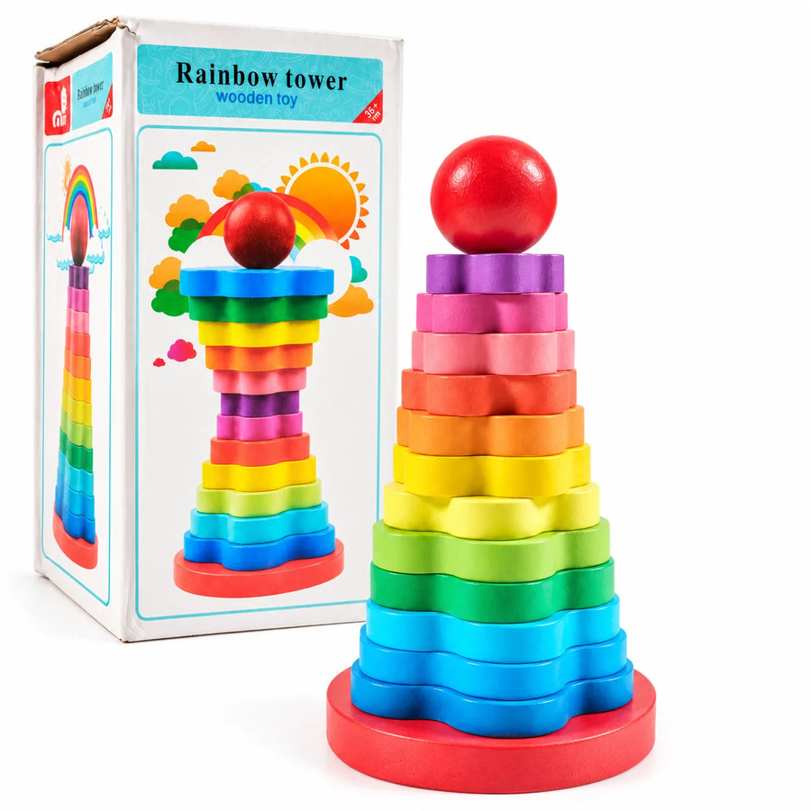 Rainbow Tower Wooden Stacker