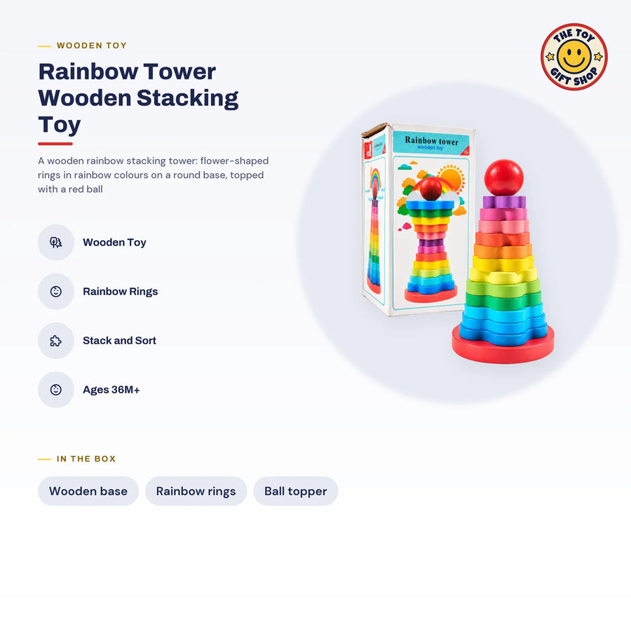 Rainbow Tower Wooden Stacking Toy – photo 4