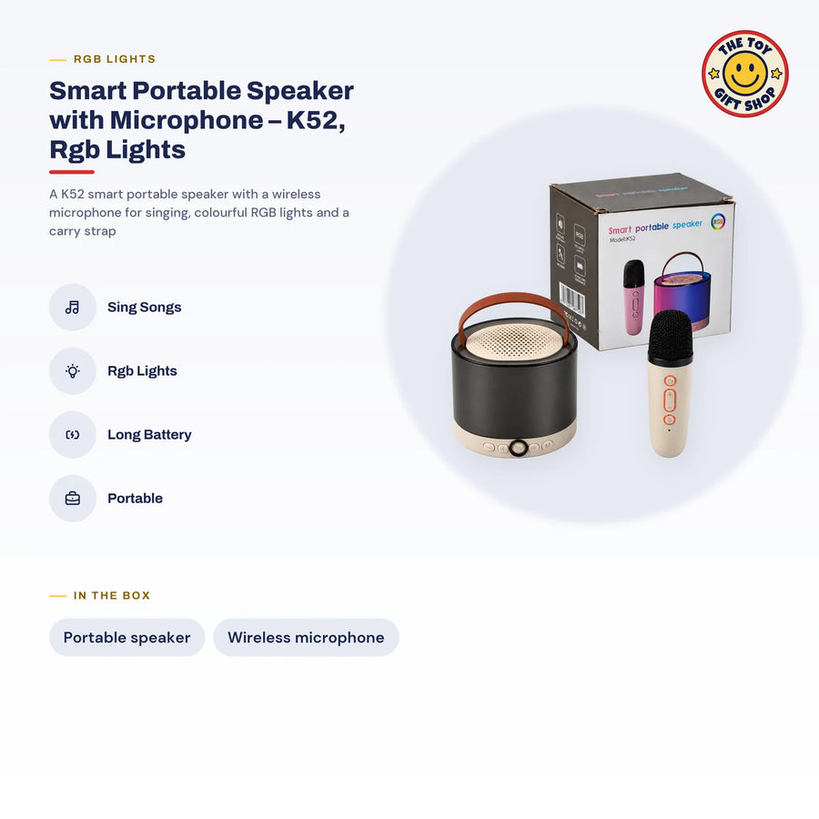 Smart Portable Speaker with Microphone – K52, RGB Lights – photo 4