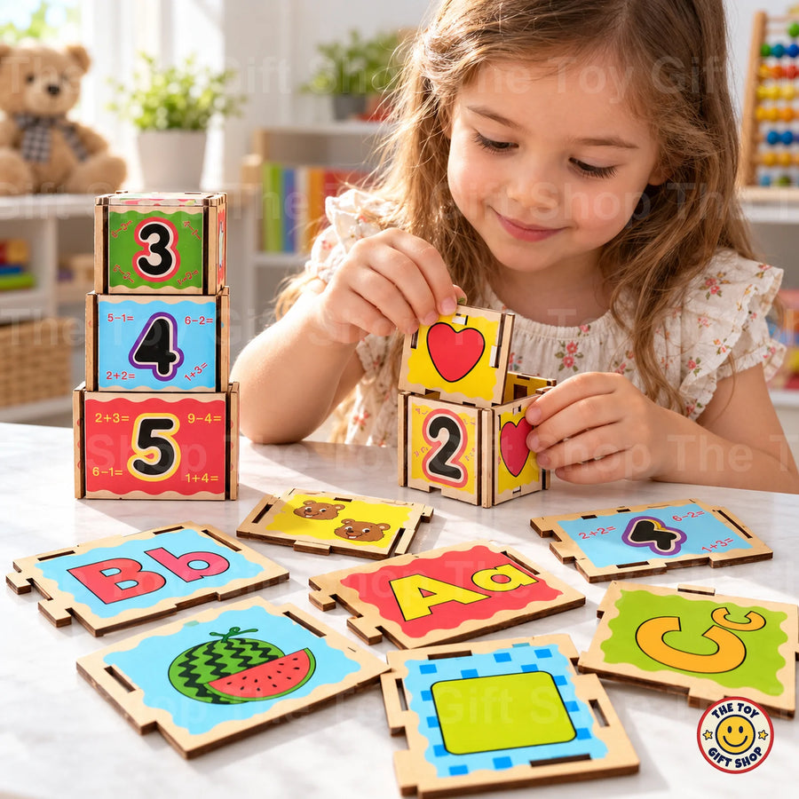 Wooden Shape Kit – Number Stacking Boxes – photo 3