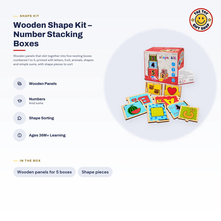 Wooden Shape Kit – Number Stacking Boxes – photo 4