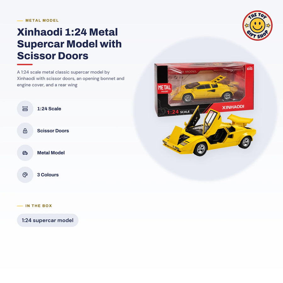 Xinhaodi 1:24 Metal Supercar Model with Scissor Doors – photo 4