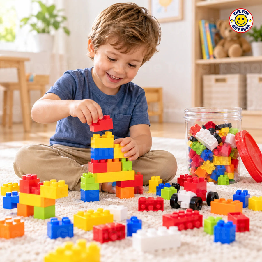 Chunky Building Blocks in a Clear Storage Jar – photo 2
