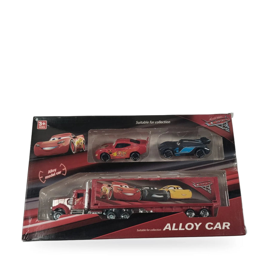 Cars 3 Alloy Car Set – Transporter Truck with 2 Race Cars – photo 2
