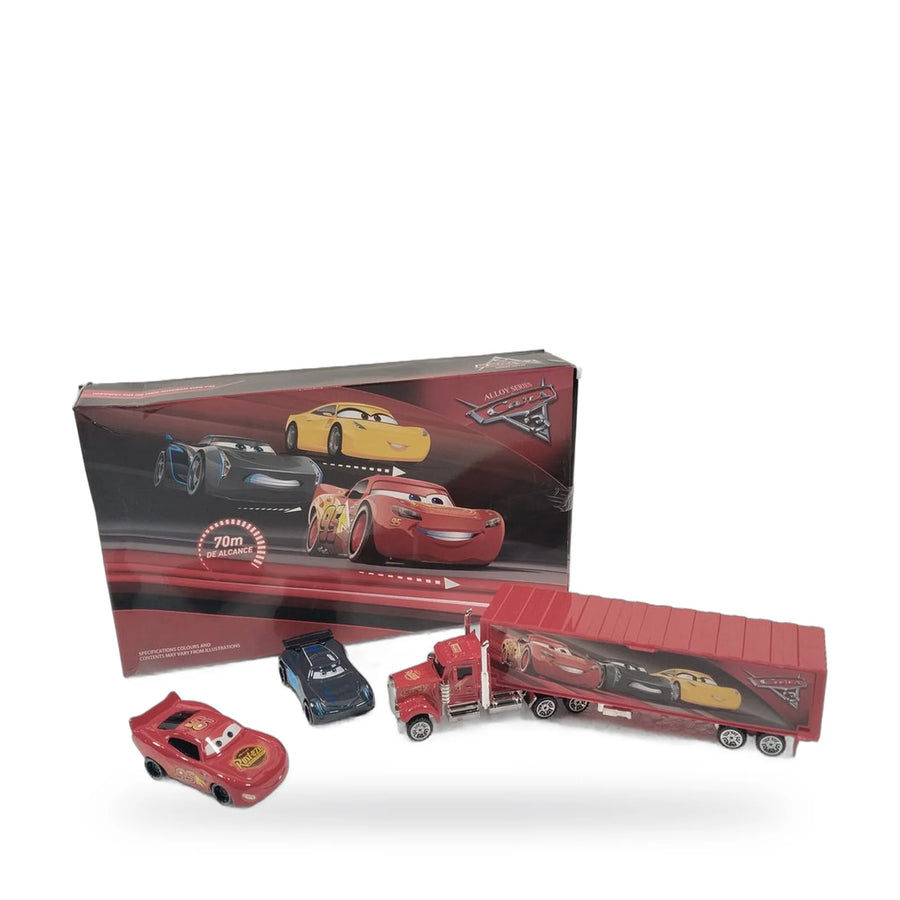 Cars 3 Alloy Car Set – Transporter Truck with 2 Race Cars – photo 3