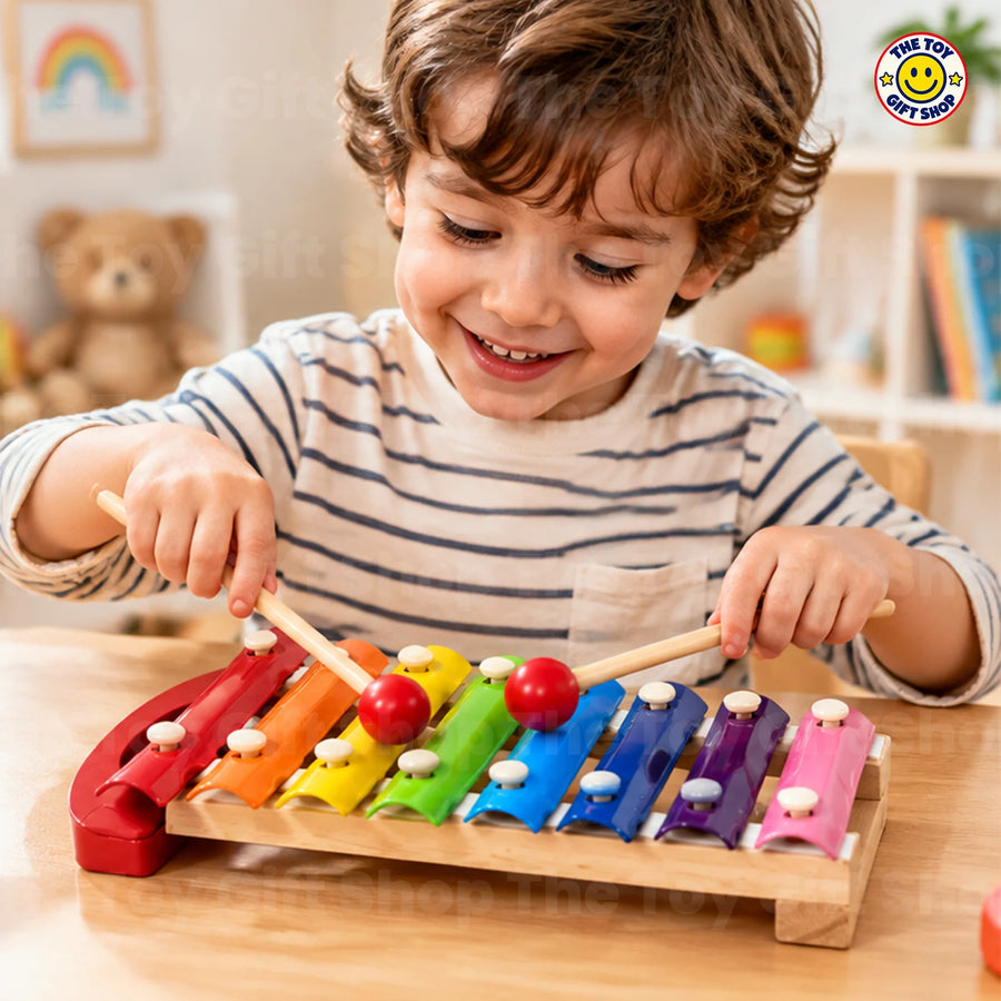 Cartoon Animal 8-Tone Xylophone with Mallets – photo 2