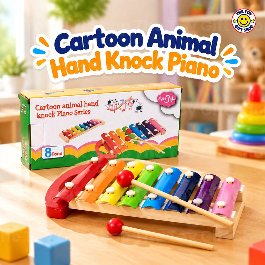 Cartoon Animal 8-Tone Xylophone with Mallets – photo 3