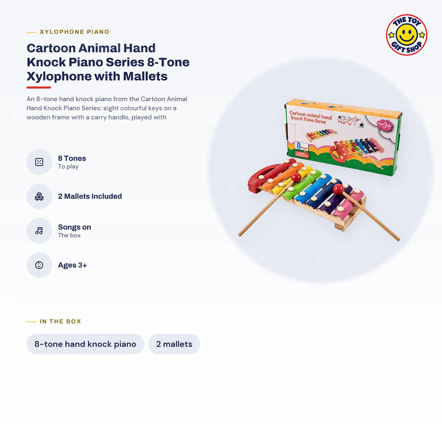 Cartoon Animal 8-Tone Xylophone with Mallets – photo 6