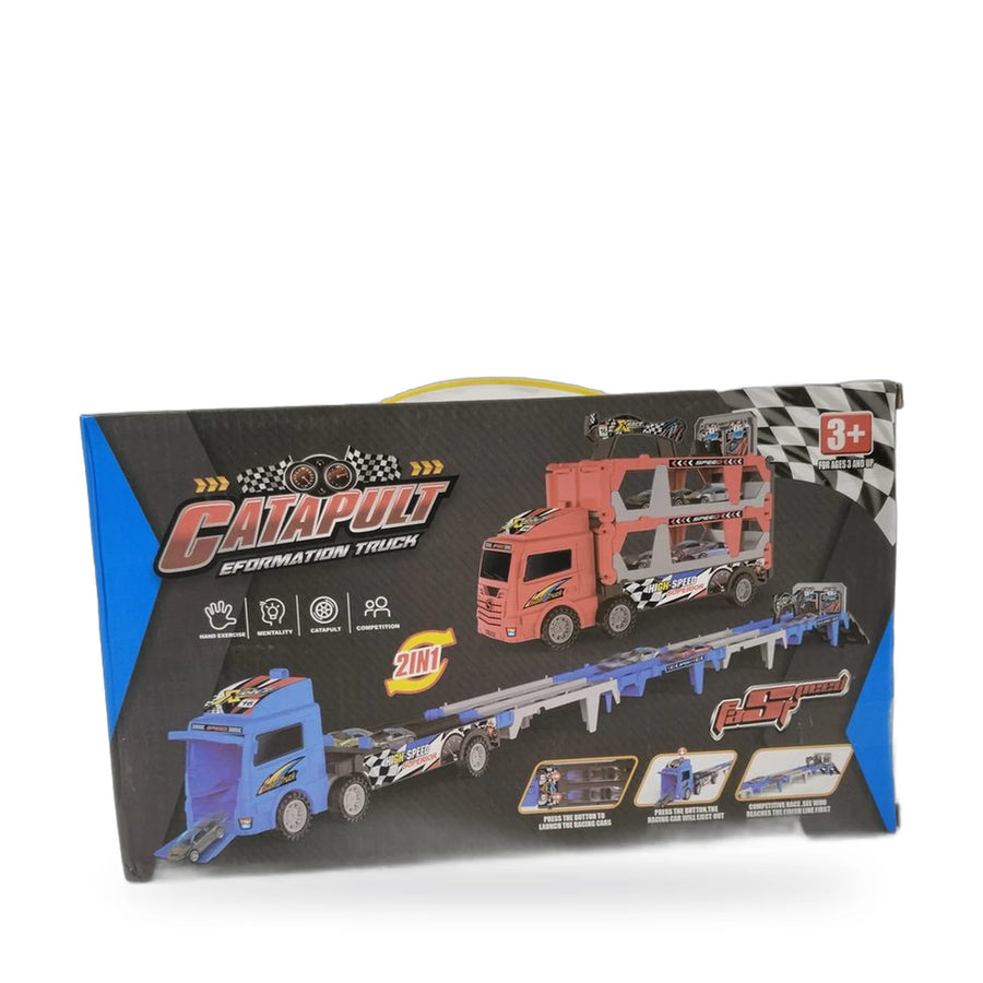 2-in-1 Transforming Car Carrier Truck with 5 Cars – photo 2