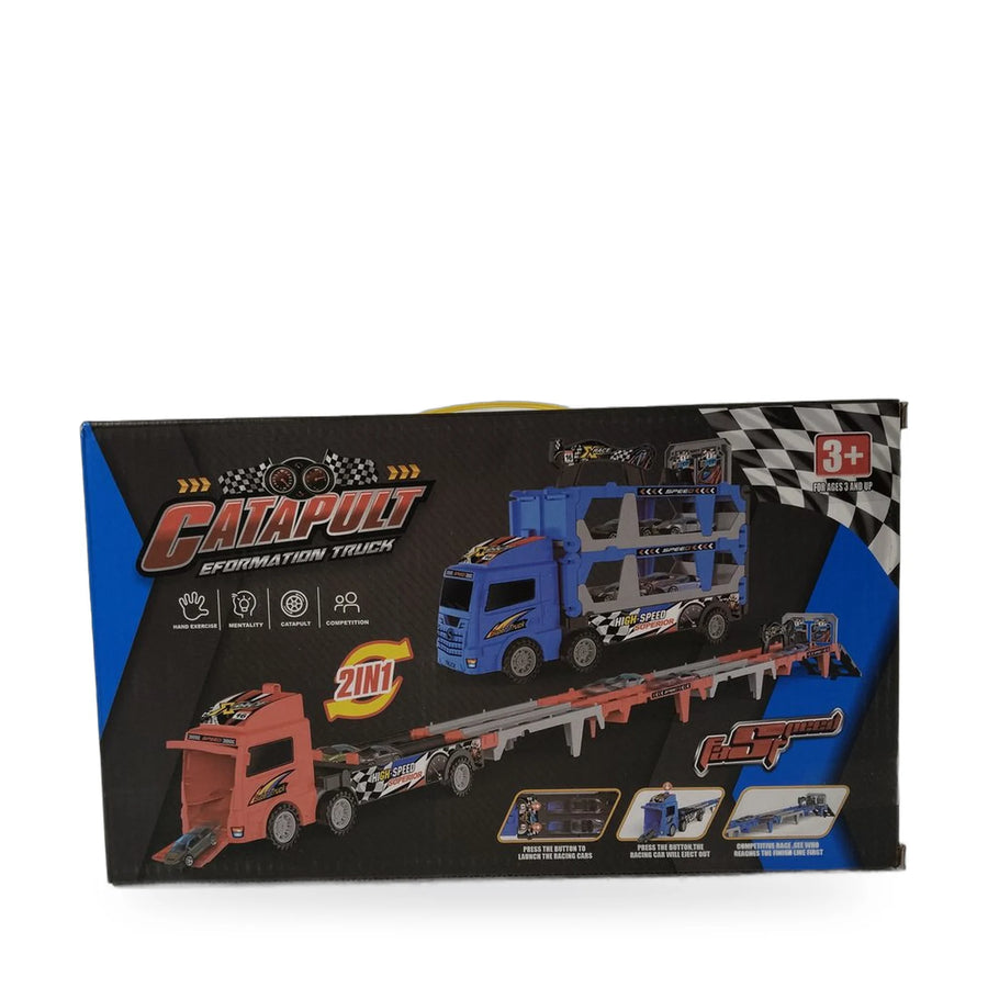 2-in-1 Transforming Car Carrier Truck with 5 Cars – photo 3