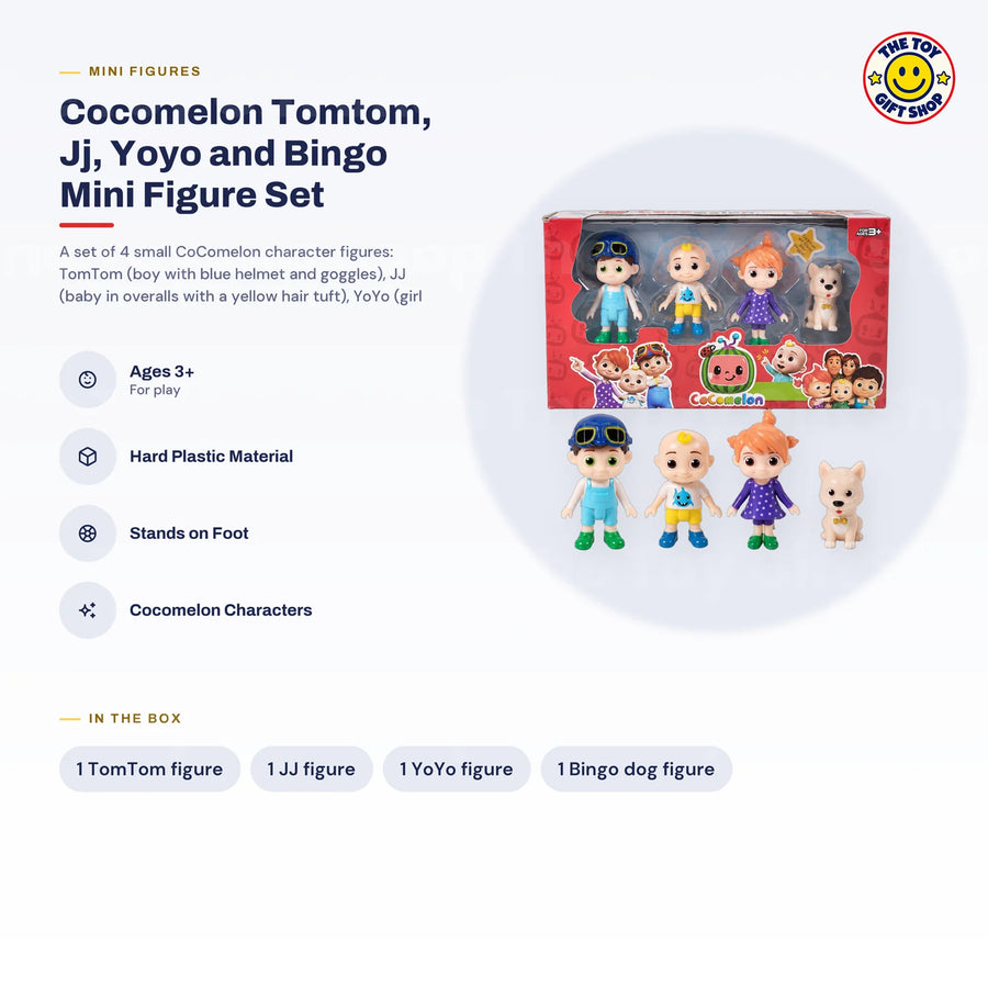 CoComelon TomTom, JJ, YoYo and Bingo Mini Figure Set – photo 6