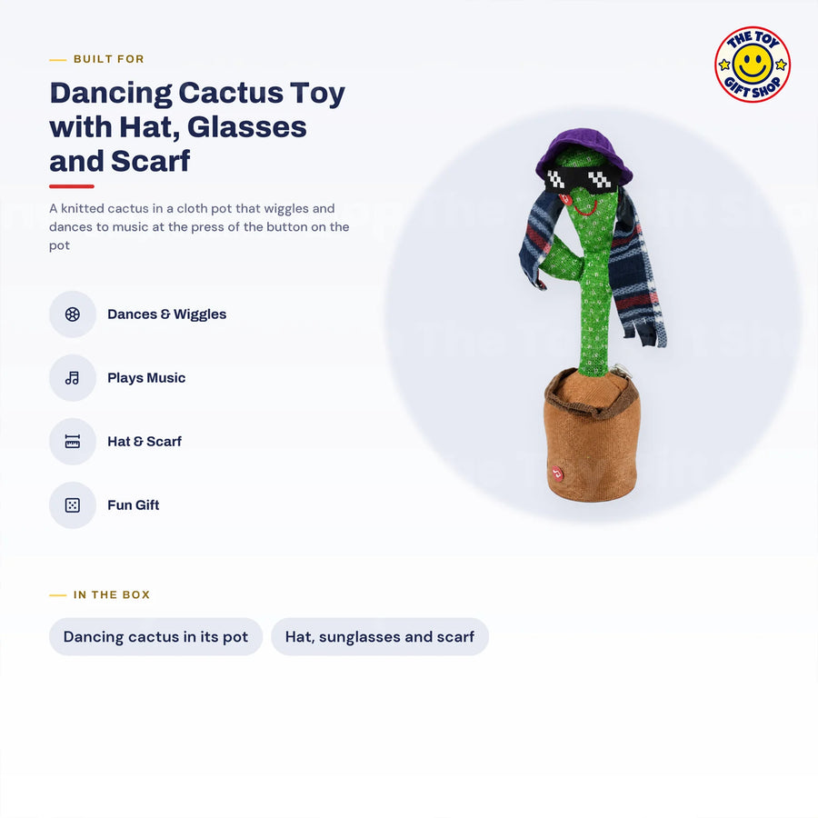 Dancing Cactus Toy with Hat, Sunglasses and Scarf – photo 7