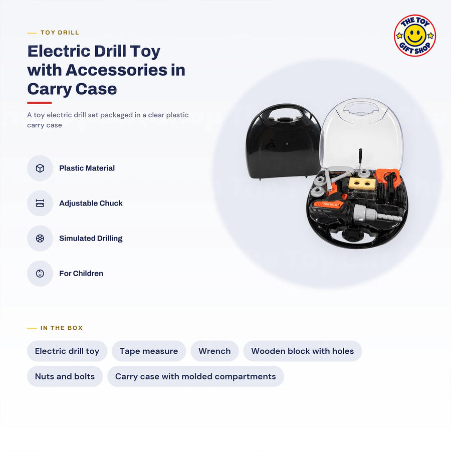 Toy Electric Drill Set with Accessories in Carry Case – photo 6