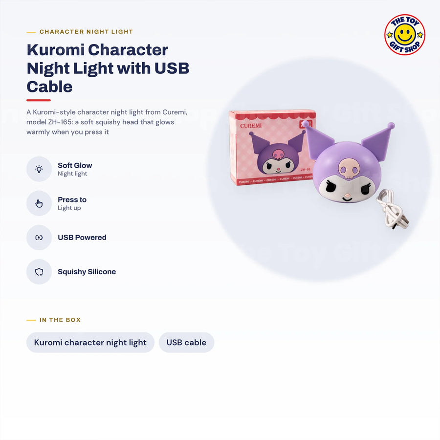 Kuromi-Style Squishy Night Light with USB Cable – photo 6