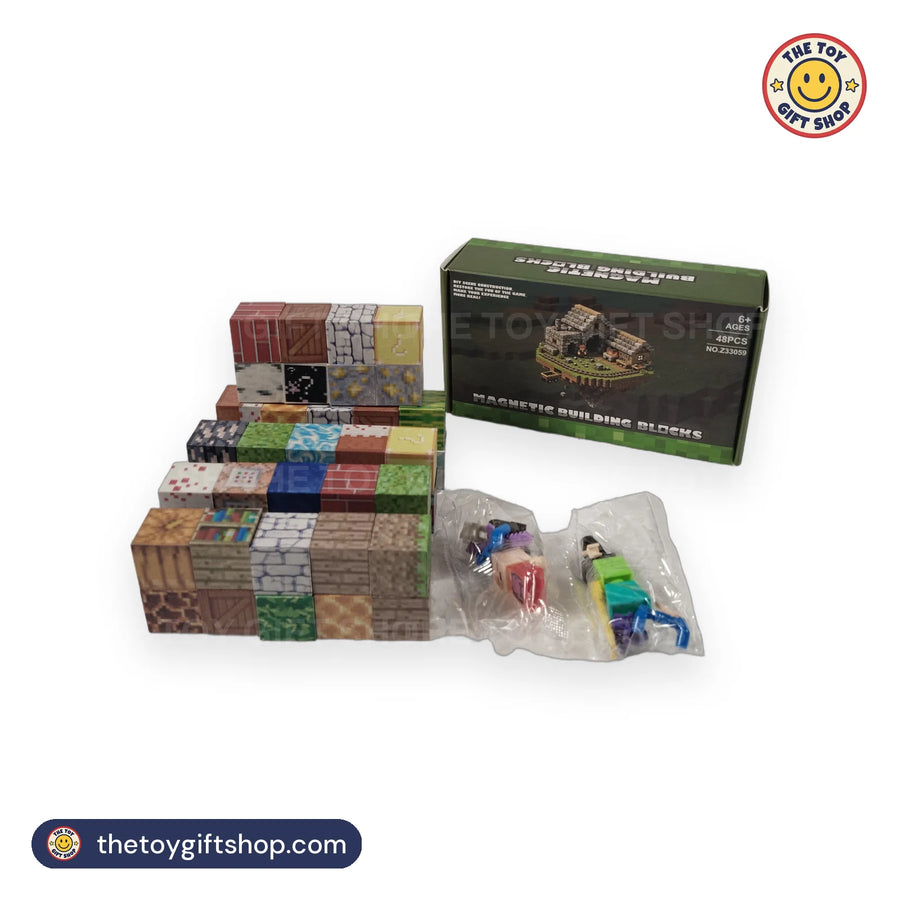 Minecraft-Style Magnetic Building Blocks, 48 Pieces – photo 4